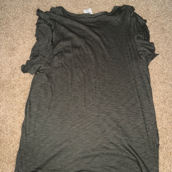 We The Free Charcoal Ruffled Sleeve Blouse - Picture 5 of 5